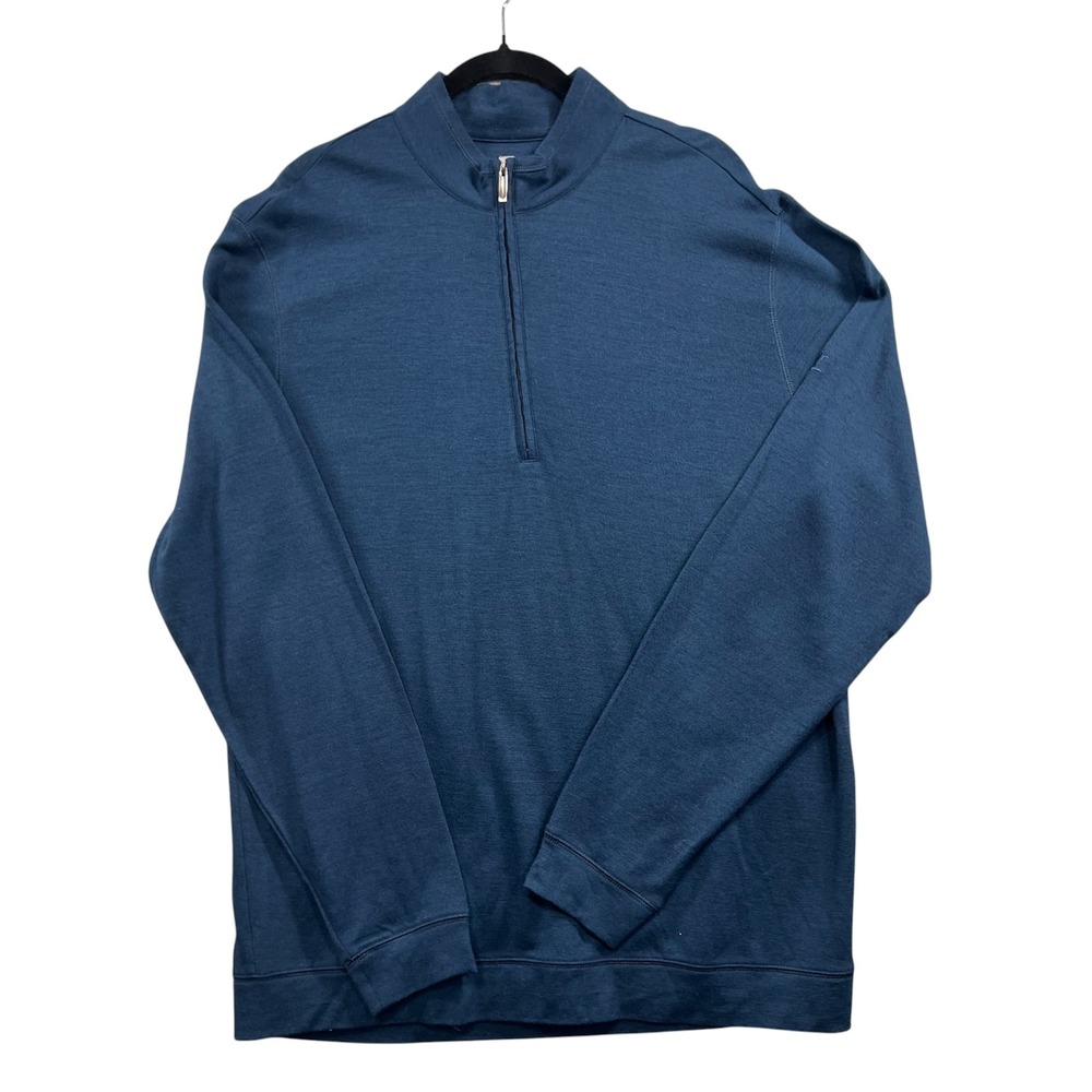 NWT Ashworth 1/4 Zip Pullover Sweater Men's M Navy Wool Blend Golf Outdoor NEW